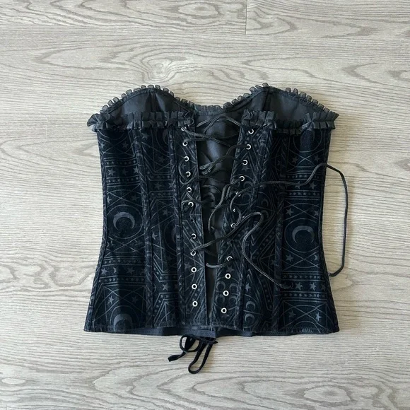 Goth Solar Corset w/ Lace Detail - Picture 4 of 5